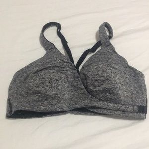 Heather gray sports bra